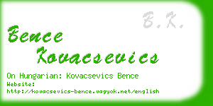 bence kovacsevics business card